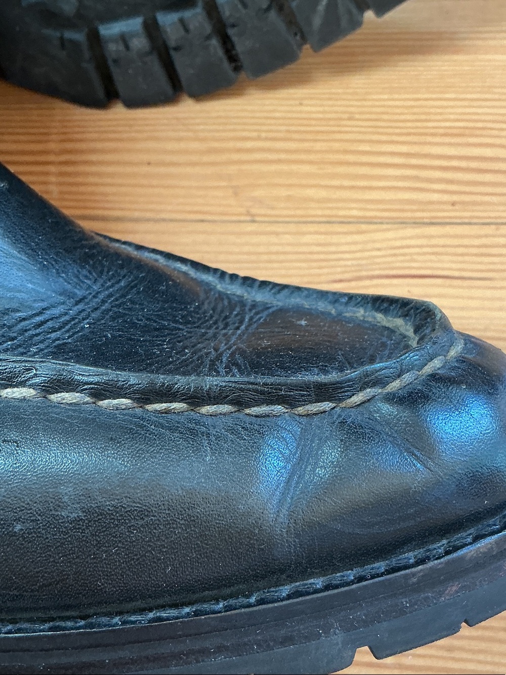 Polo by Ralph Lauren Black Leather Moto Combat Boots - Picture 10 of 11